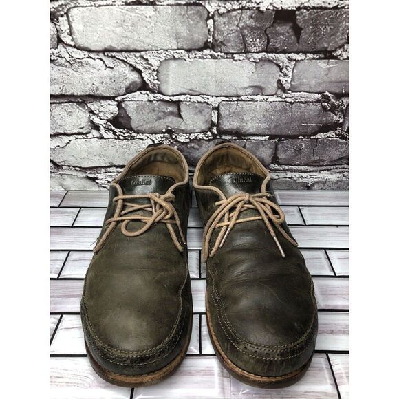 Olukai Honolulu Lace Olive Green Leather Casual Oxfords Shoes Men’s Sz 10.5M US main image 9